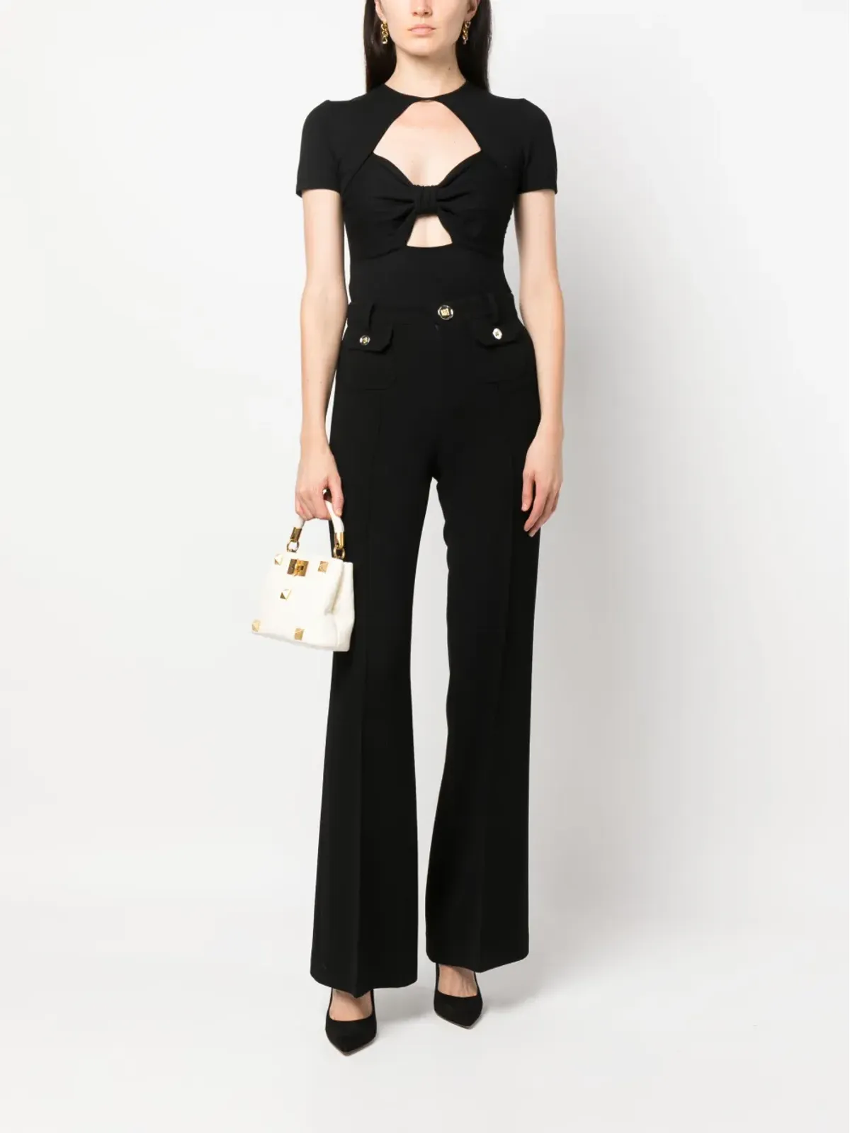 Giambattista Valli カットアウト半袖トップ - 画像2