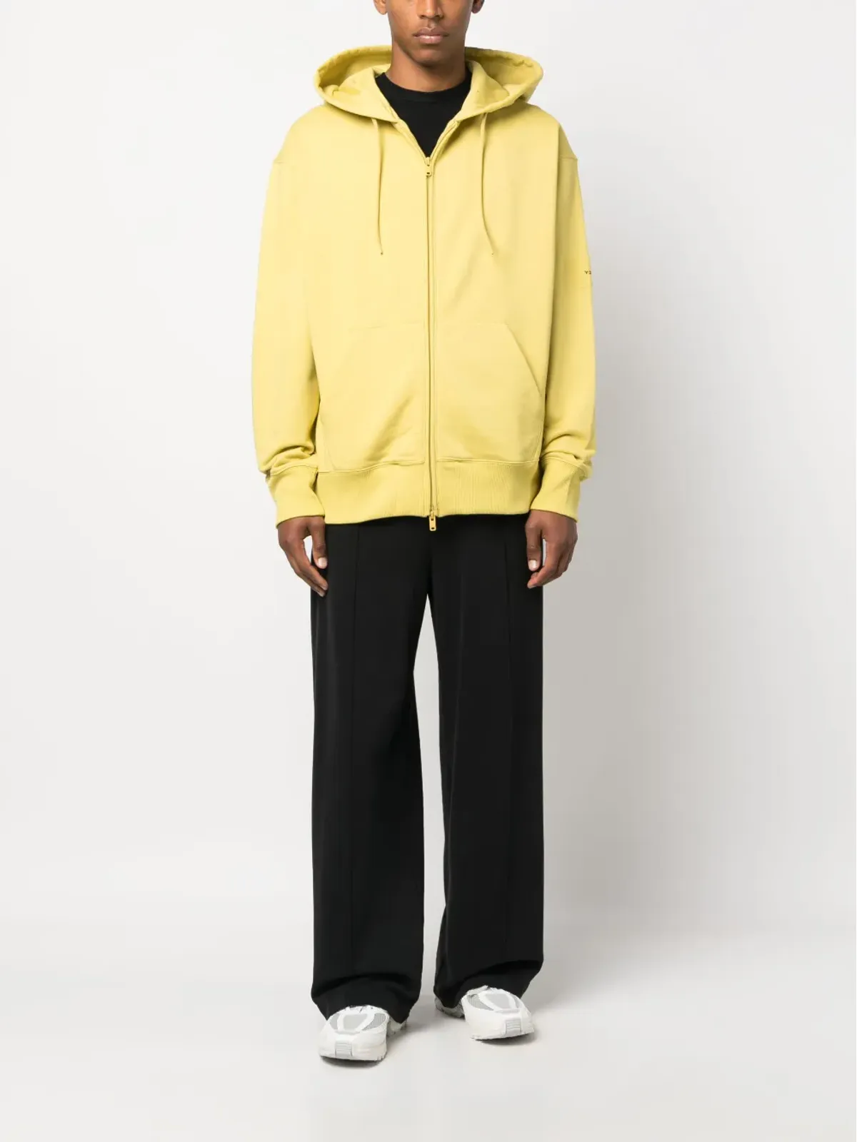 Y-3 ロゴパッチ付きオーガニックコットンフーディ - 画像2