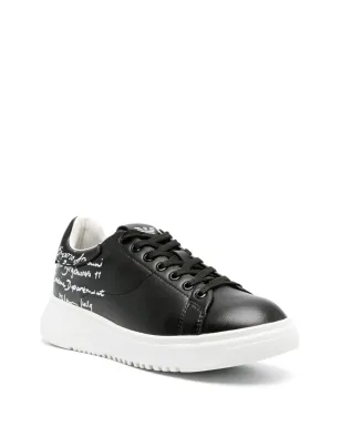 Emporio Armani カリグラフィープリント レザー スニーカー - サムネイル2