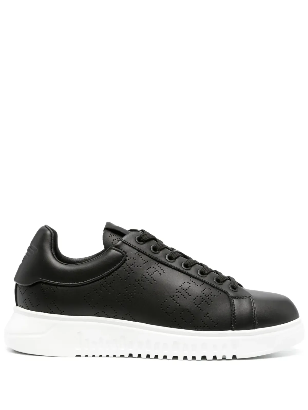 Emporio Armani アイコン ロゴ パンチングレザー スニーカー - 画像1