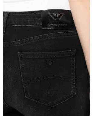 Emporio Armani ロゴ刺繍スキニージーンズ - ブラック - サムネイル5