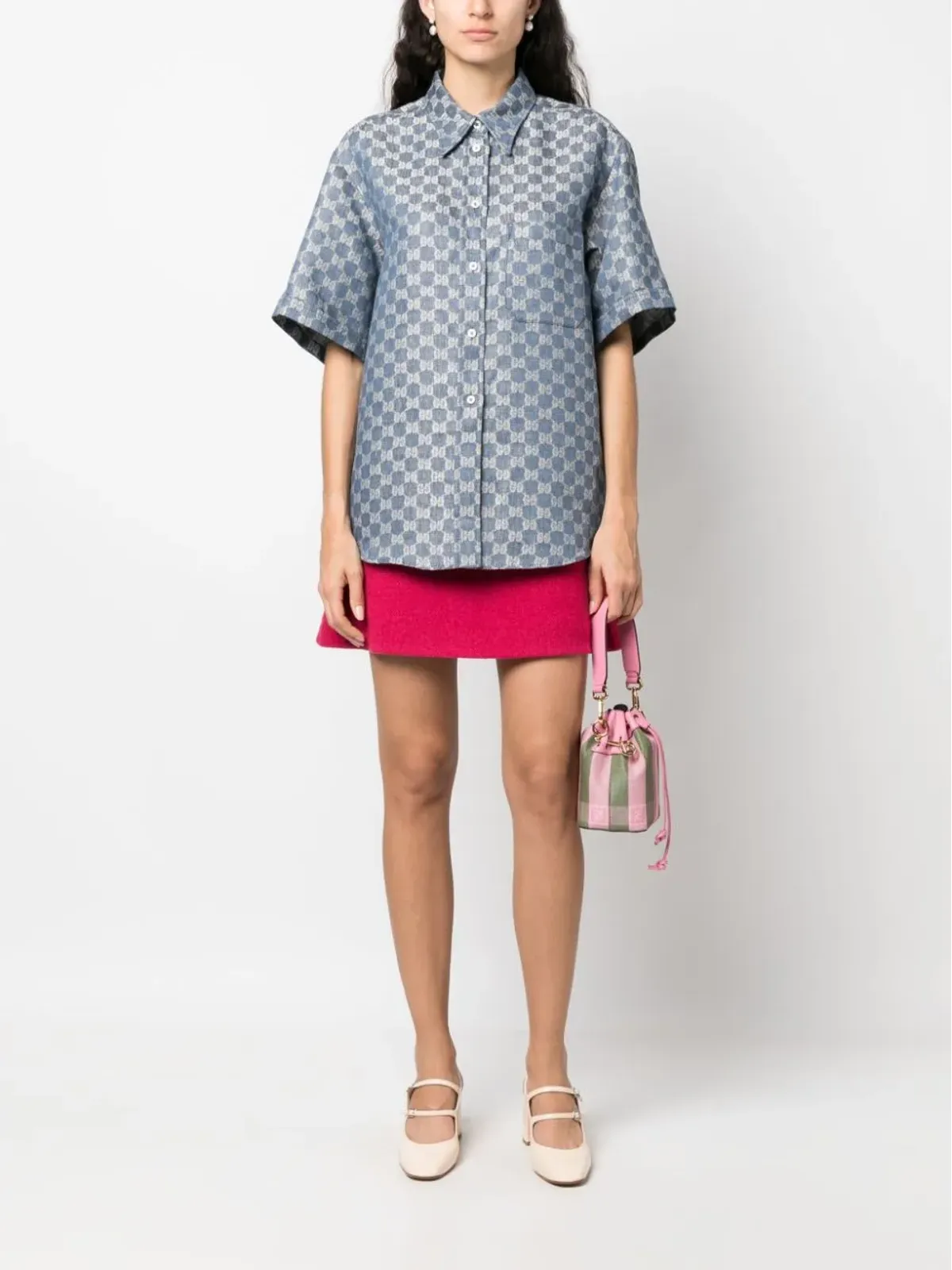Gucci GGリネンジャカードシャツ - 画像2