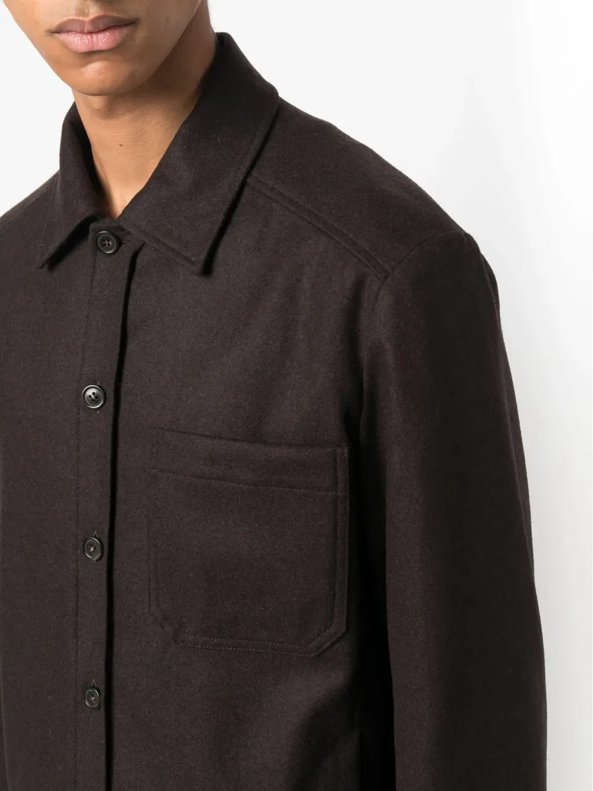 A.P.C. button-up wool-blend jacket - Brown - 画像5