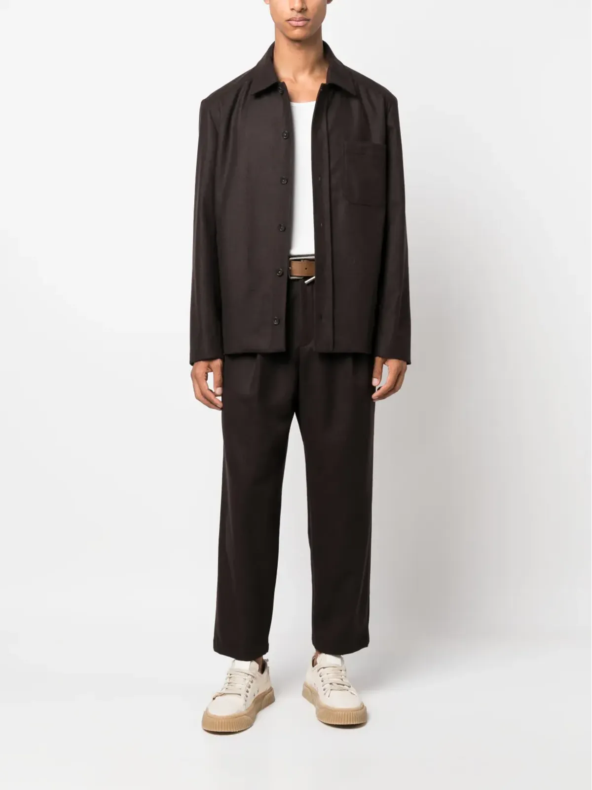 A.P.C. button-up wool-blend jacket - Brown - 画像2
