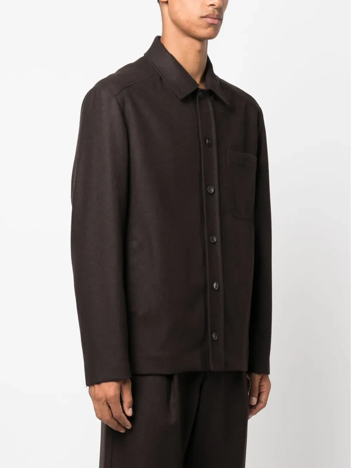 A.P.C. button-up wool-blend jacket - Brown - 画像3