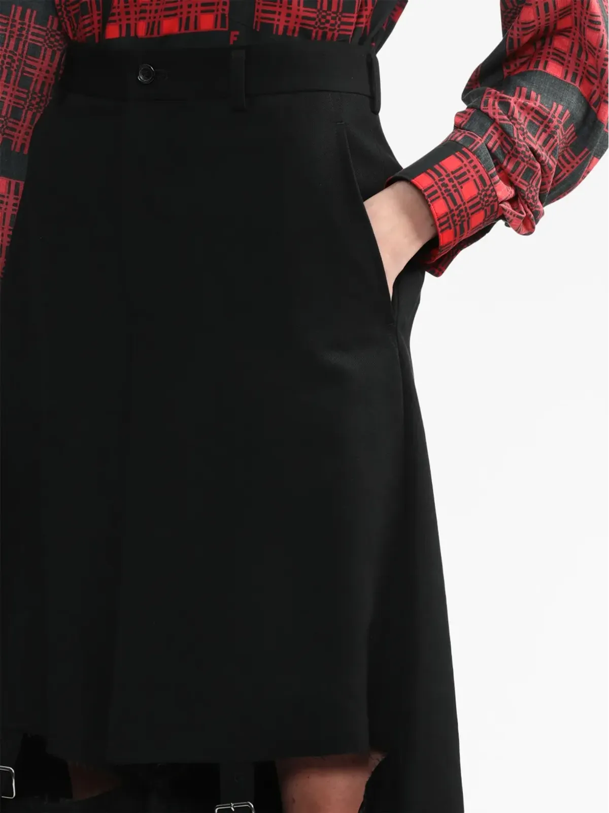 Black Comme Des Garçons バックルディテール ウールショーツ - 画像5