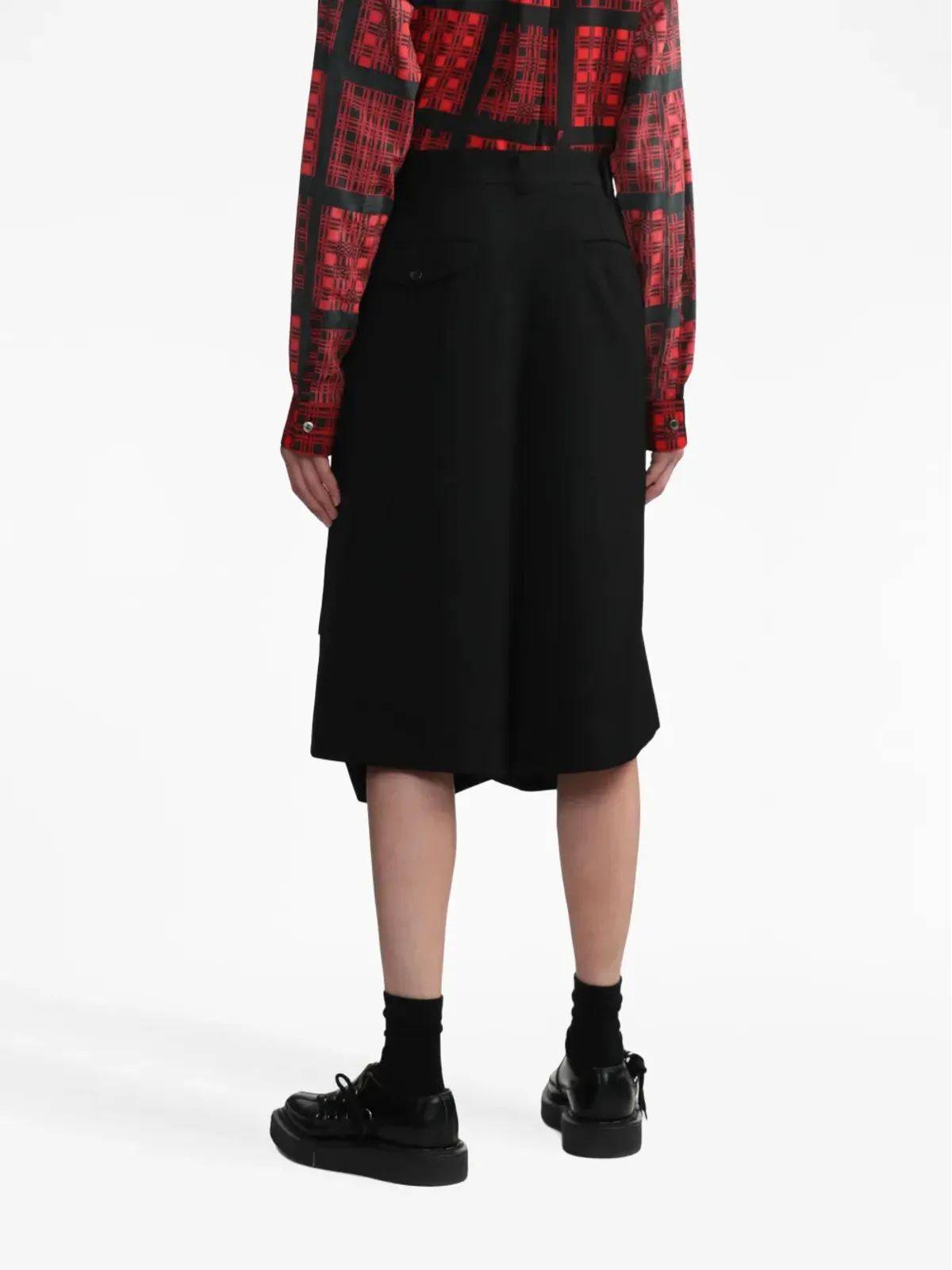 Black Comme Des Garçons バックルディテール ウールショーツ - 画像4