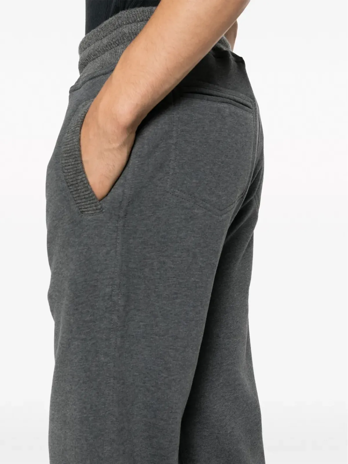 Brunello Cucinelli メランジ風ドローコードウエストパンツ - 画像5