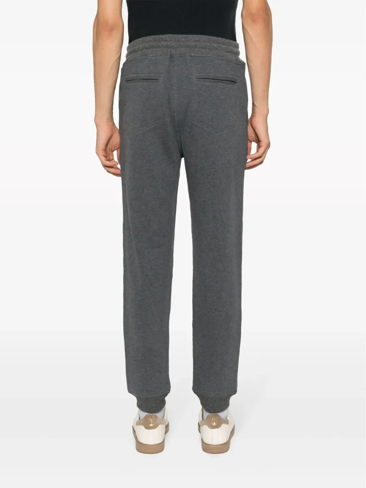 Brunello Cucinelli メランジ風ドローコードウエストパンツ - 画像4