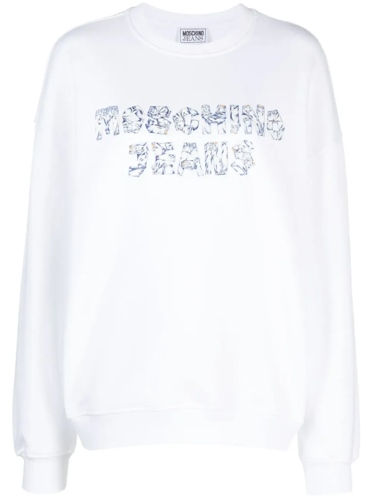 MOSCHINO JEANS ロゴプリント綿スウェットシャツ - 画像1