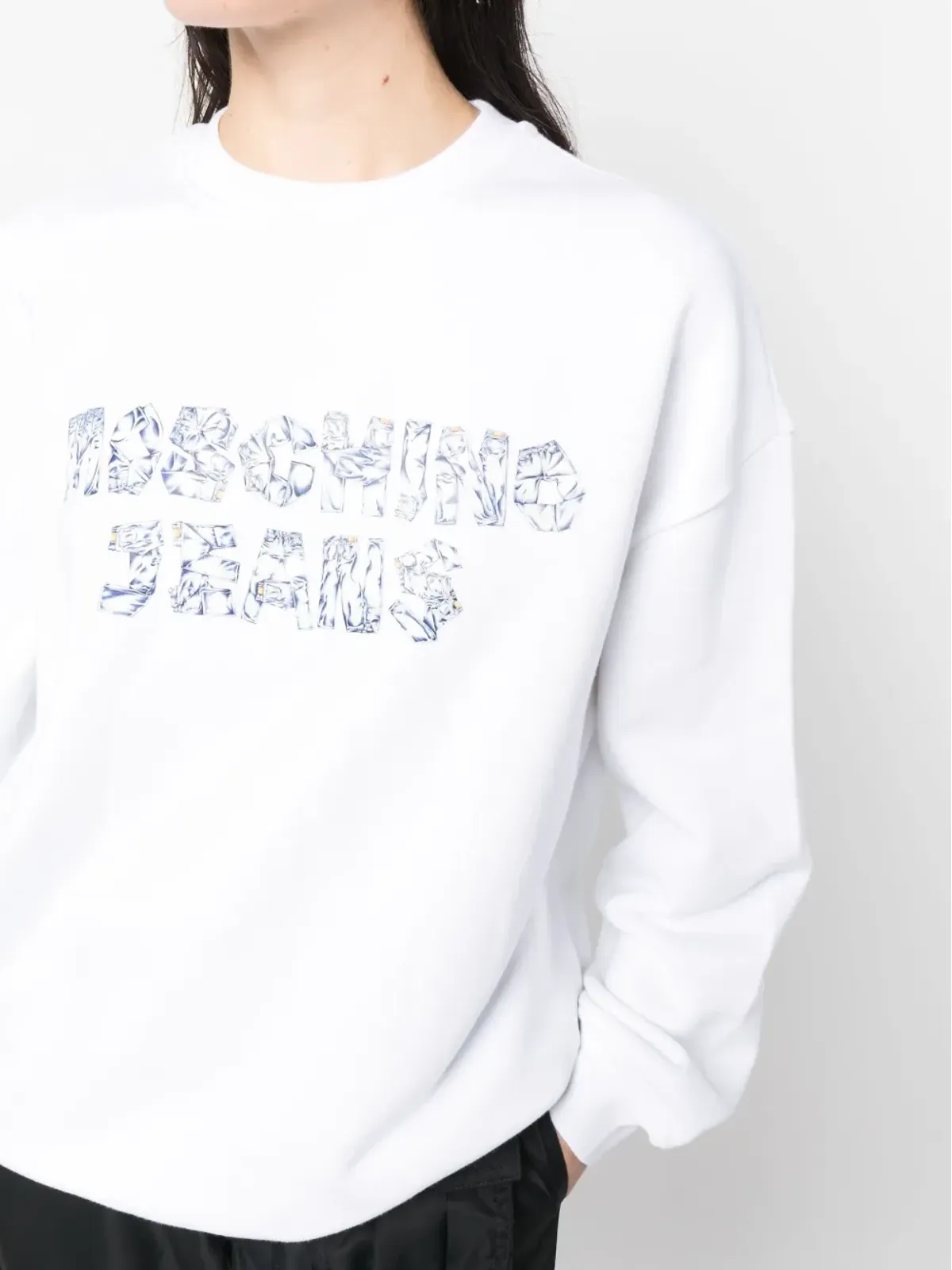 MOSCHINO JEANS ロゴプリント綿スウェットシャツ - 画像5