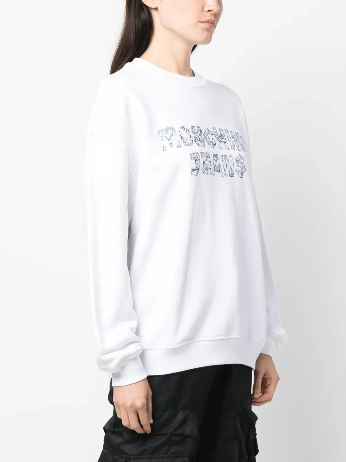 MOSCHINO JEANS ロゴプリント綿スウェットシャツ - 画像3