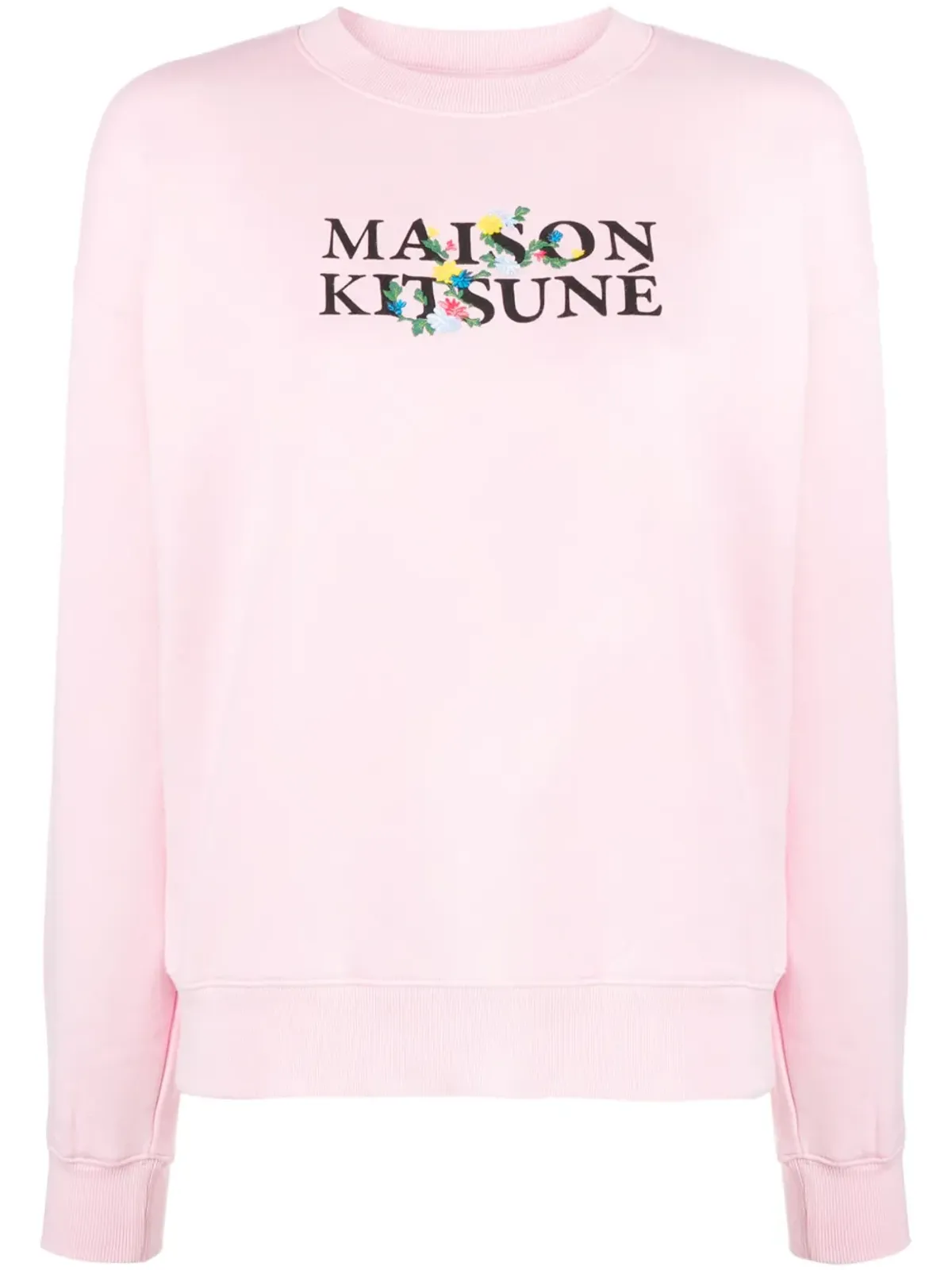 Maison Kitsuné ロゴプリント コットン スウェットシャツ（ピンク） - 画像1