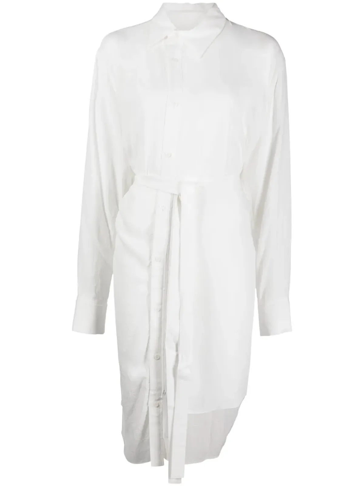 Yohji Yamamoto 結び腰アシンメトリックシャツ - White - 画像1