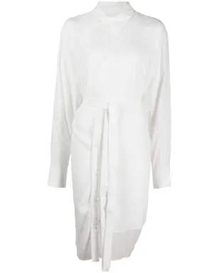 Yohji Yamamoto 結び腰アシンメトリックシャツ - White - サムネイル1