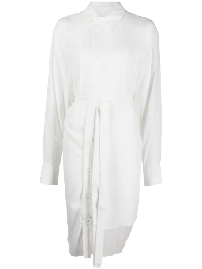 YOHJI YAMAMOTO Yohji Yamamoto 結び腰アシンメトリックシャツ - Whiteの商品画像