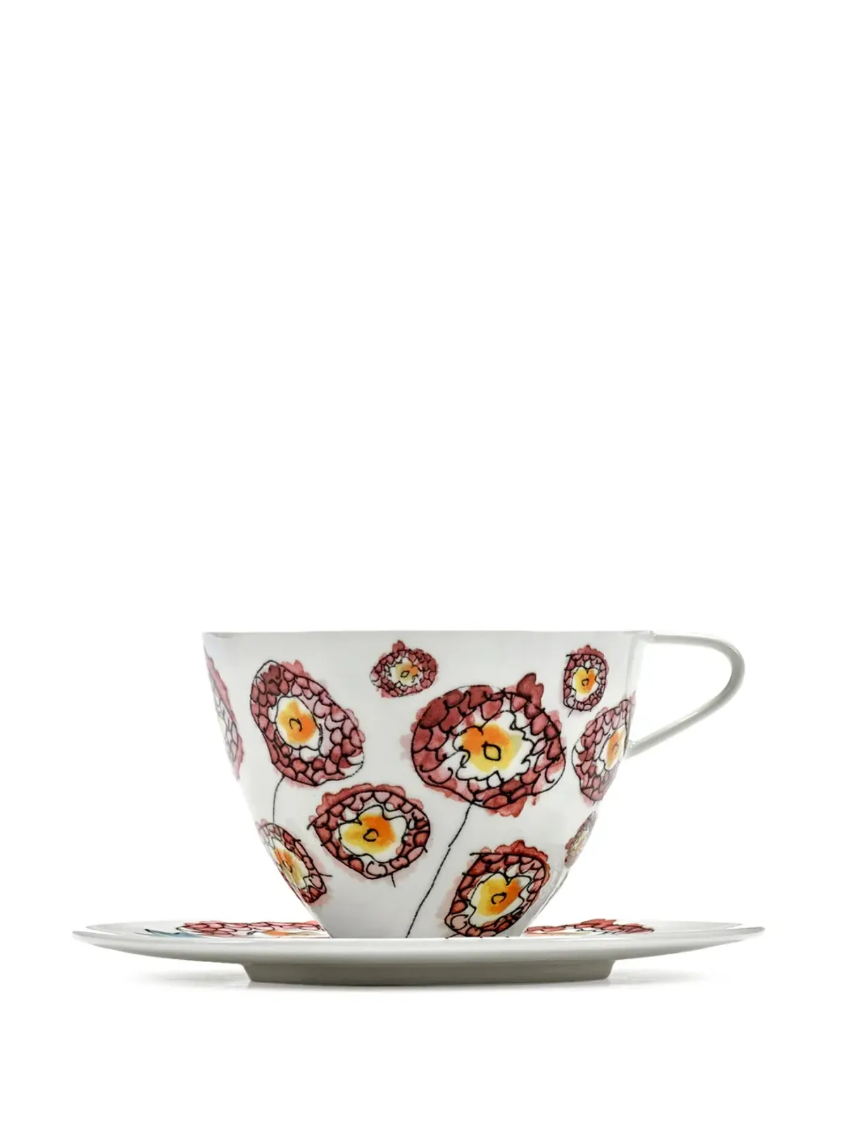 Serax ミッドナイトフラワーズ カプチーノカップ＆ソーサー セット（2点入り） - White - 画像4