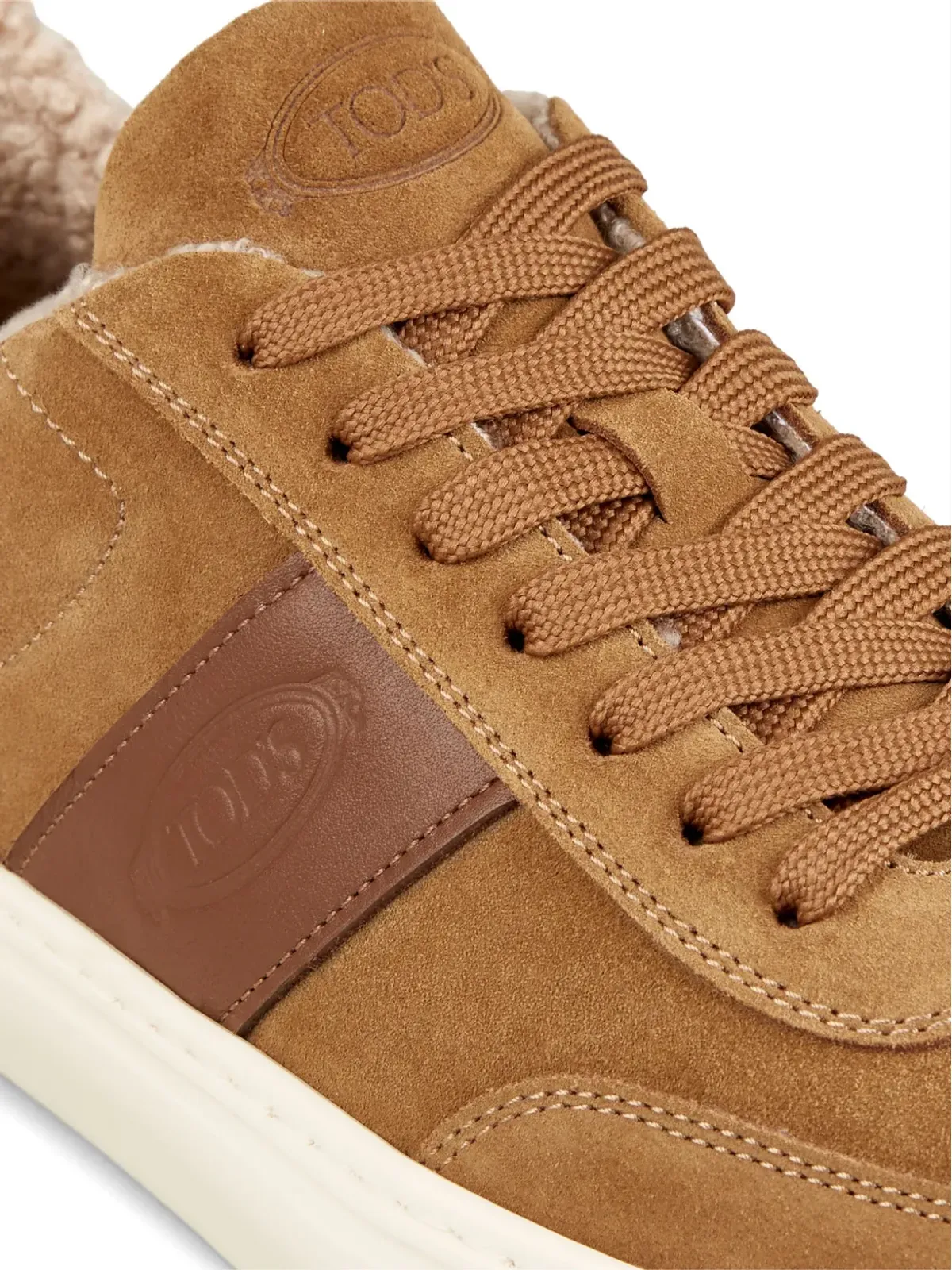 Tod's スエード・シアリングライニング付きスニーカー（ブラウン） - 画像5