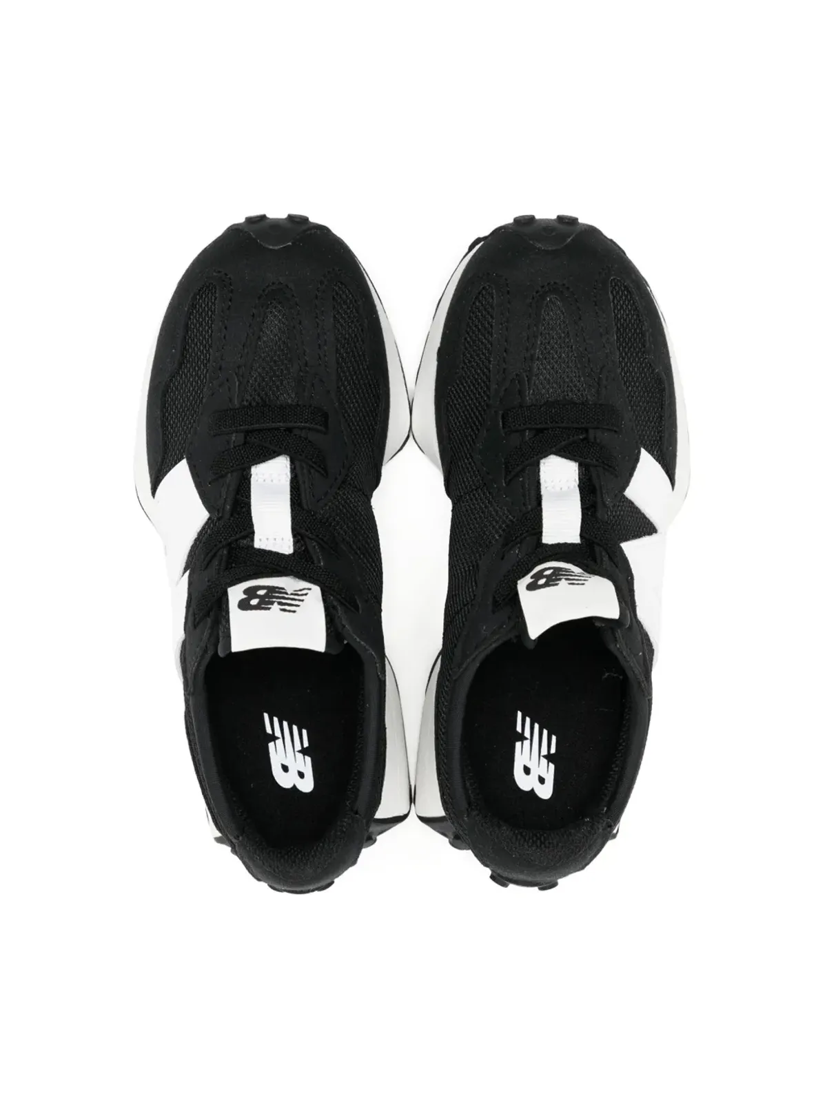 New Balance Kids 327 ロゴパッチ パネルデザインスニーカー - ブラック - 画像3
