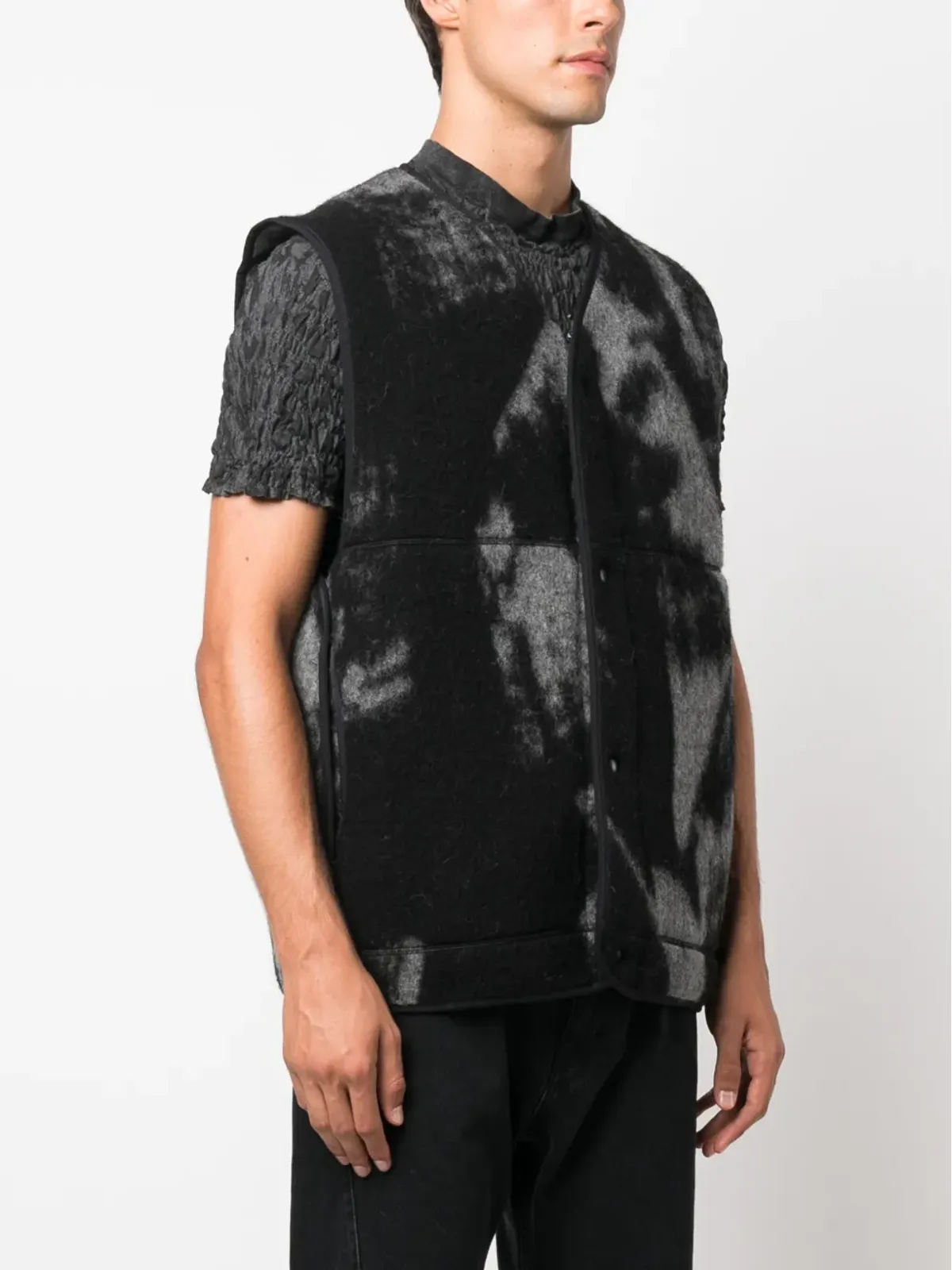 Y-3 グラフィックプリント ウールブレンド ジレ - 画像3