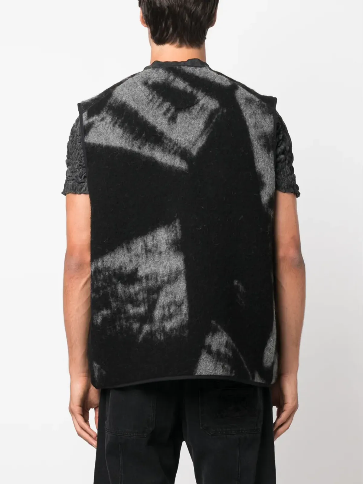 Y-3 グラフィックプリント ウールブレンド ジレ - 画像4