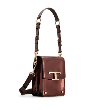 Tod's マイクロT Timeless パテント クロスボディバッグ - ブラウン - サムネイル2