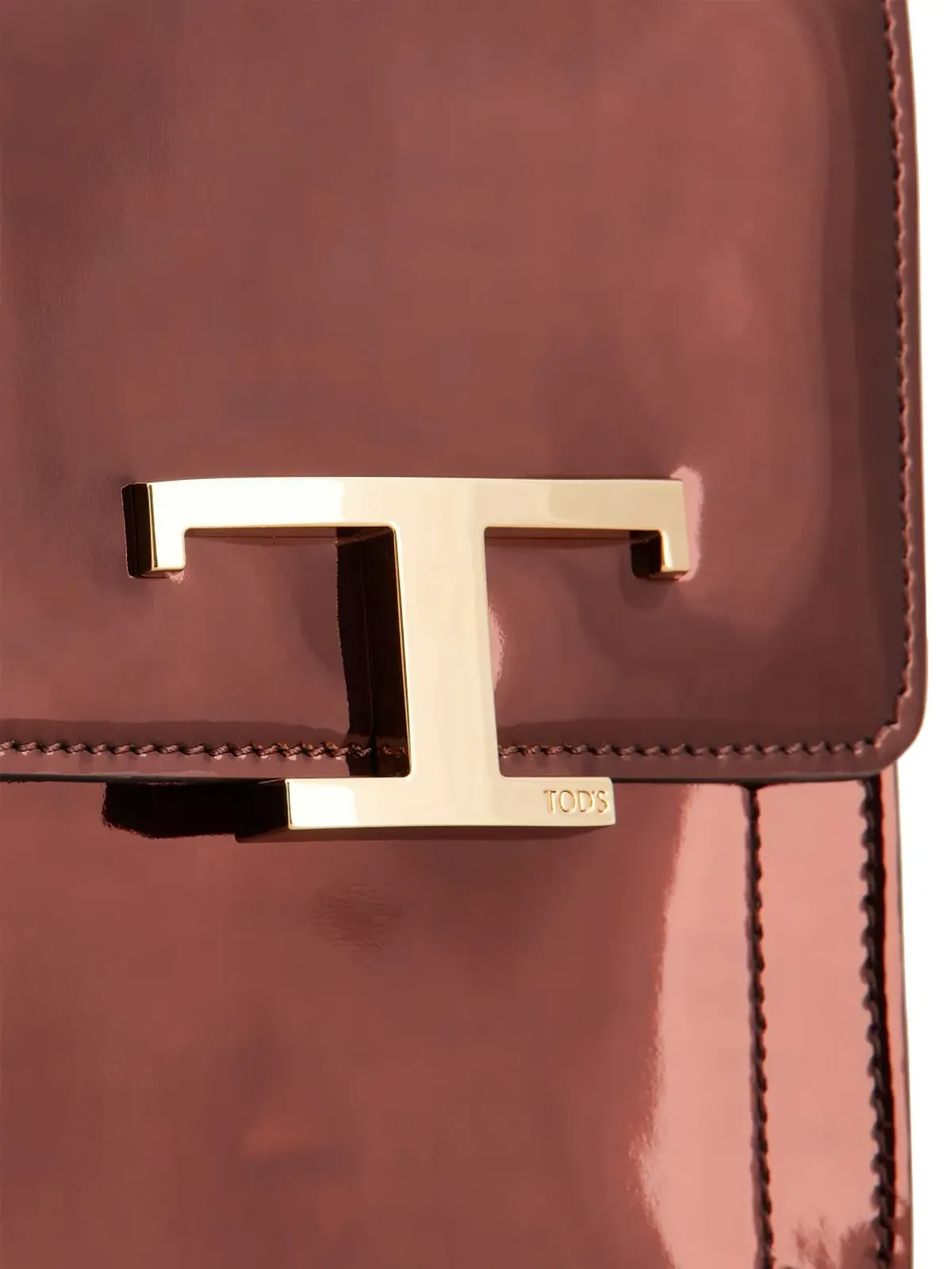 Tod's マイクロT Timeless パテント クロスボディバッグ - ブラウン - 画像4