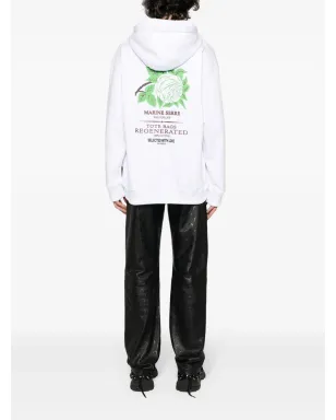 Marine Serre Regenerated Tote Bag コットンフーディー - White - サムネイル2
