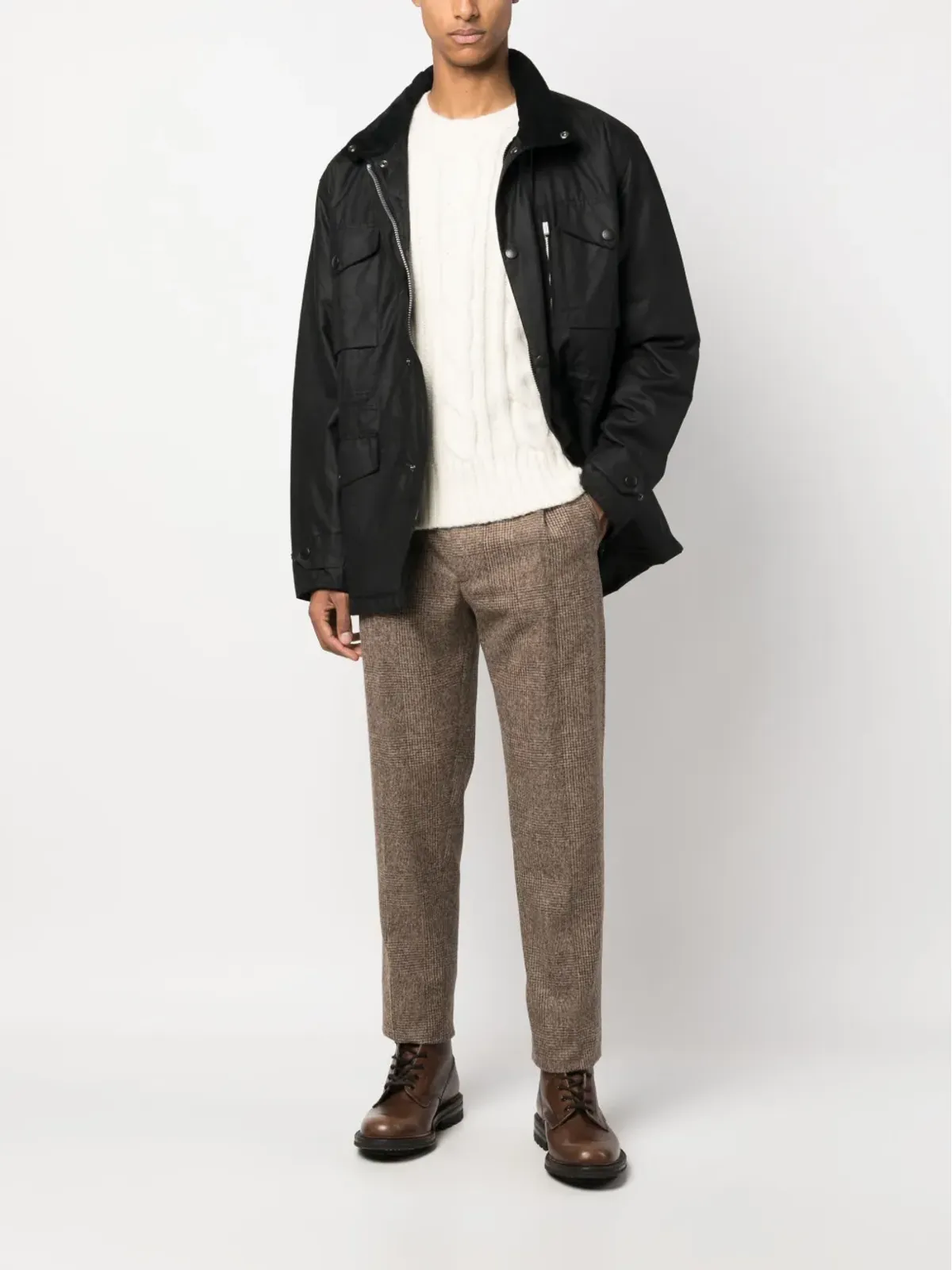 Barbour サッパー ワックスフィニッシュ ジャケット - 画像2