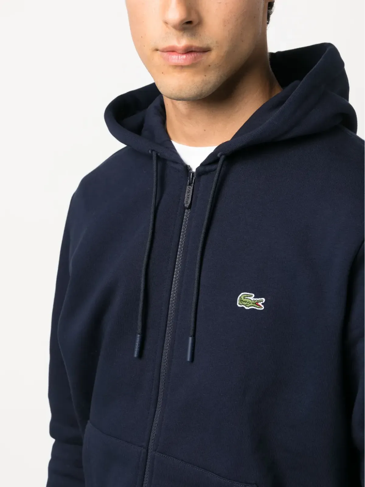 Lacoste ロゴ刺繍ジップアップフーディ - 画像5
