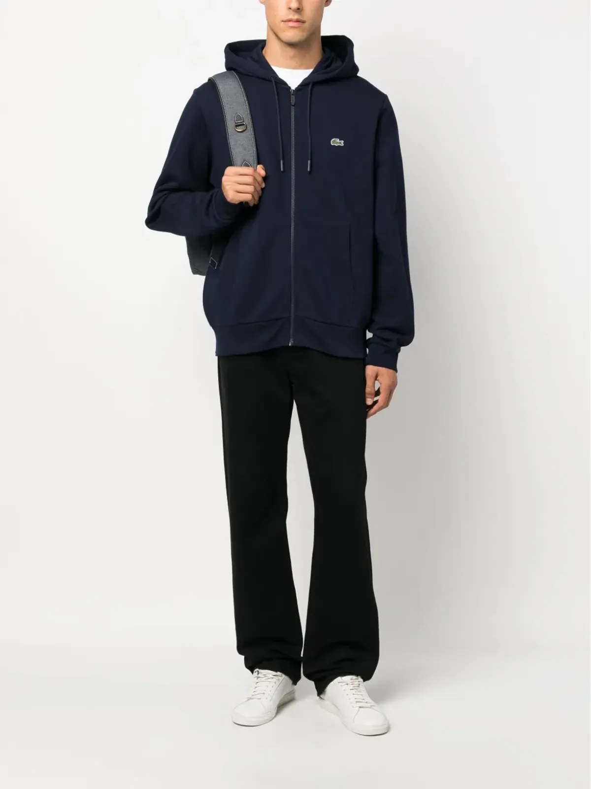 Lacoste ロゴ刺繍ジップアップフーディ - 画像2