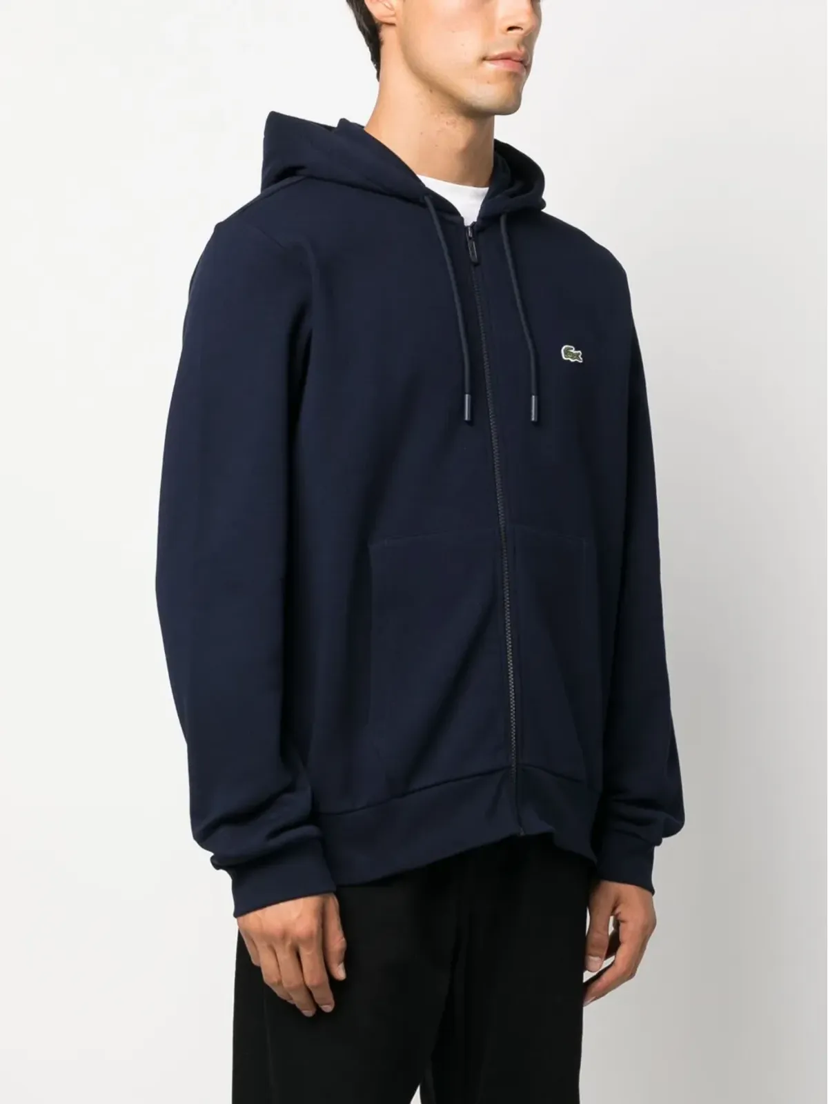 Lacoste ロゴ刺繍ジップアップフーディ - 画像3