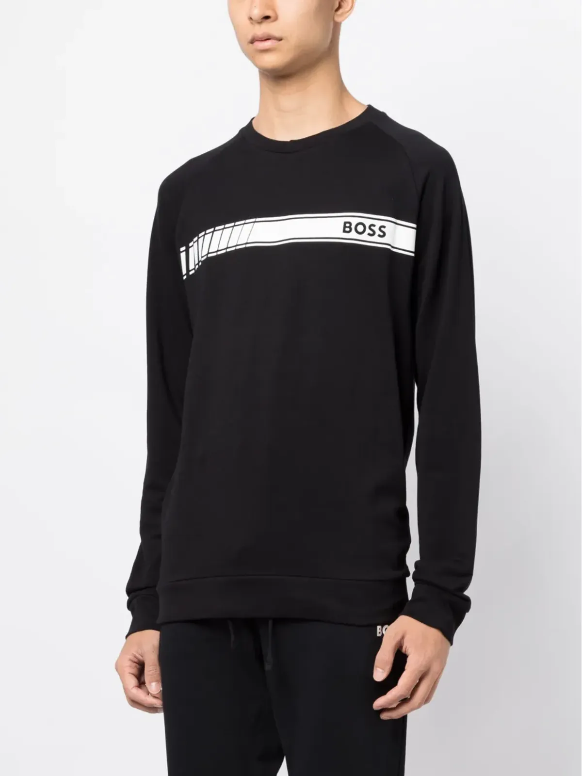 BOSS オーセンティック コットン スウェットシャツ ブラック - 画像3