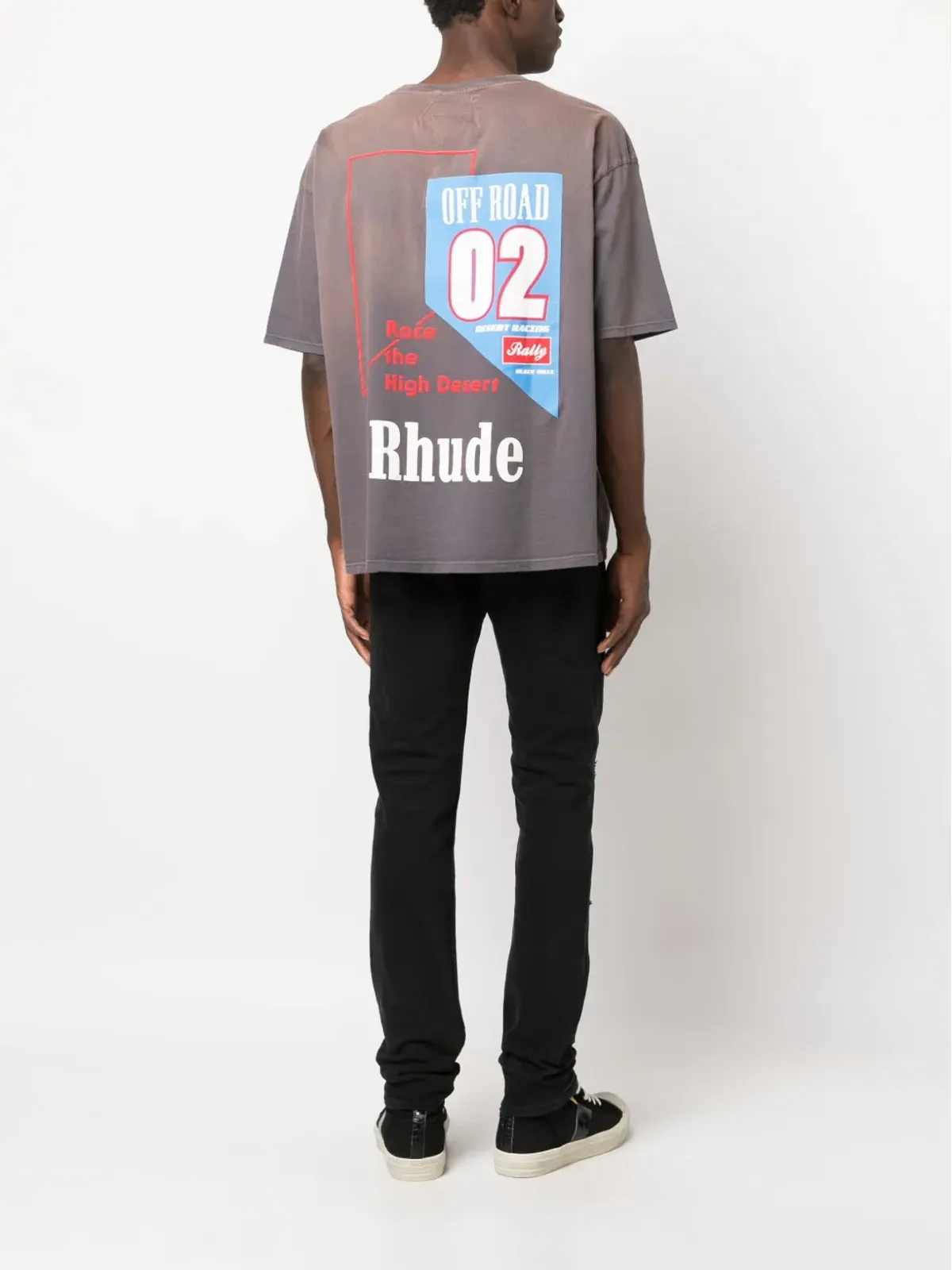 RHUDE O2 Off-Road プリント コットン Tシャツ - グレー - 画像2