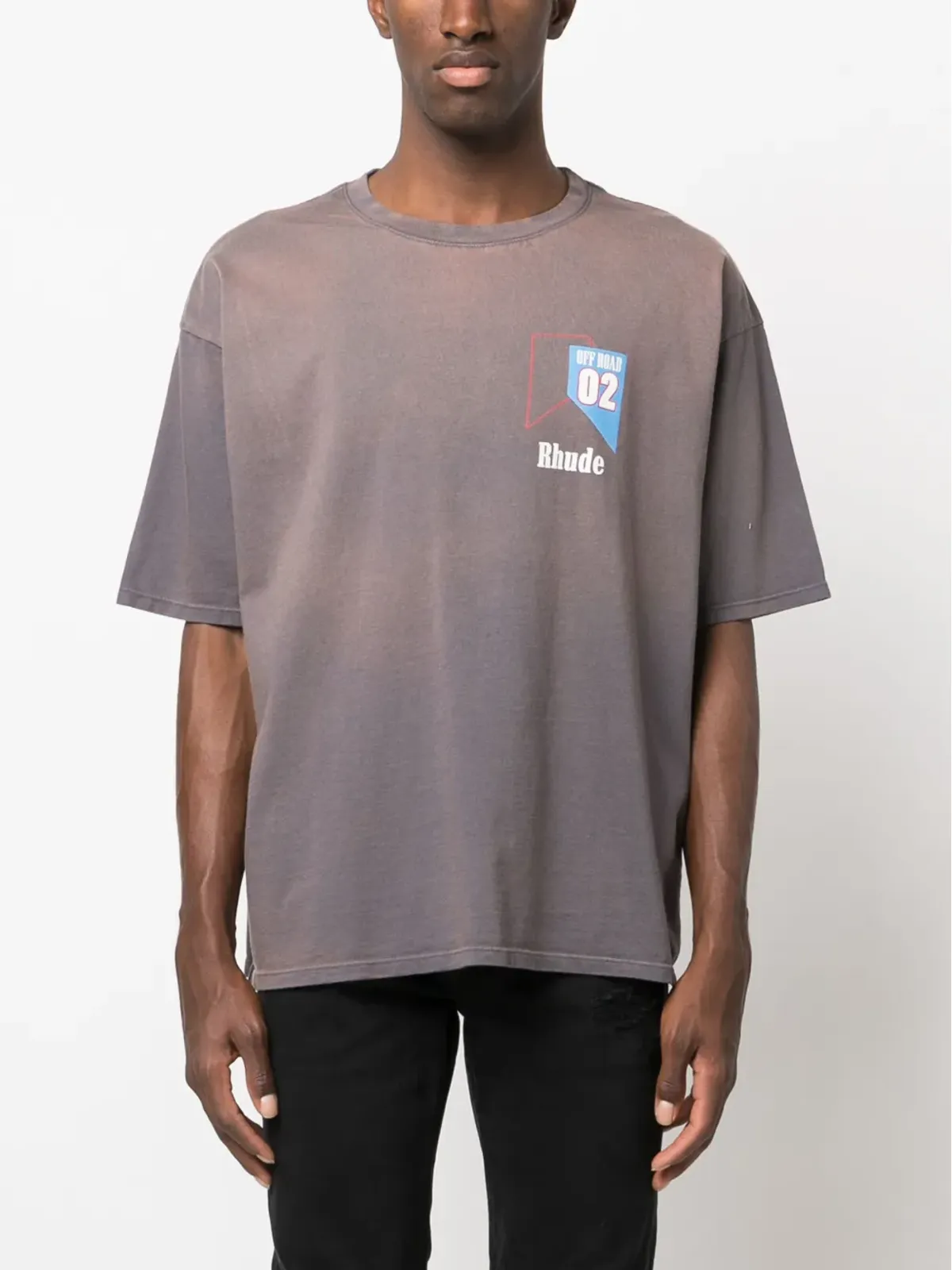 RHUDE O2 Off-Road プリント コットン Tシャツ - グレー - 画像3