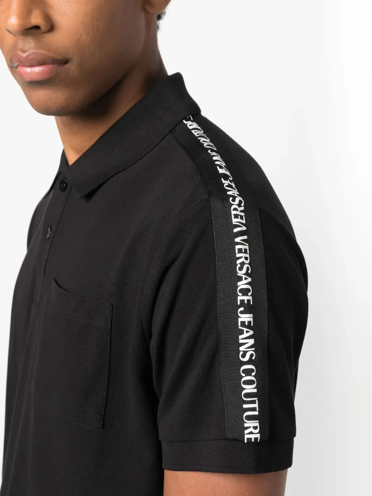 Versace Jeans Couture ロゴテープ付き コットン ポロシャツ - 画像5