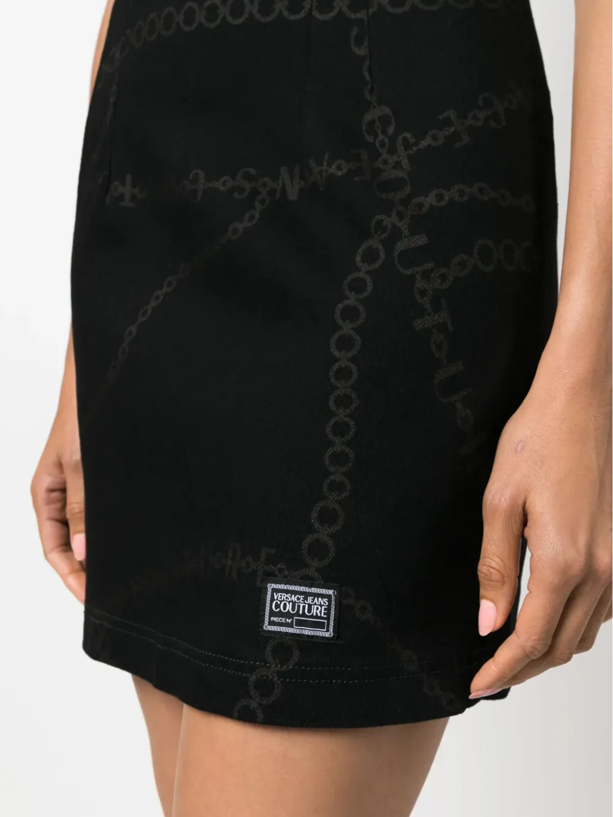 Versace Jeans Couture ロゴプリント半袖ドレス - ブラック - 画像5