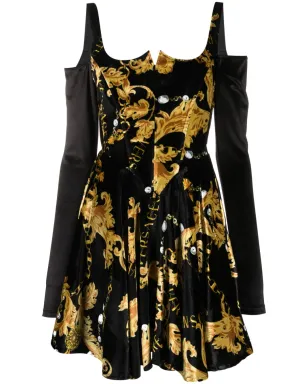 Versace Jeans Couture チェーンコートゥール長袖コルセットドレス - ブラック - サムネイル1