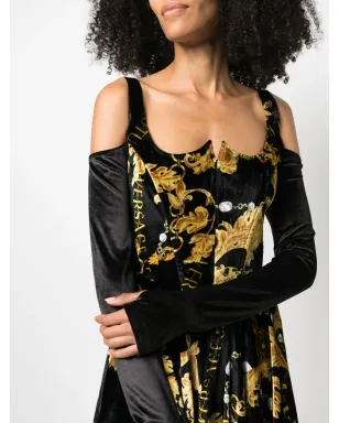 Versace Jeans Couture チェーンコートゥール長袖コルセットドレス - ブラック - サムネイル5