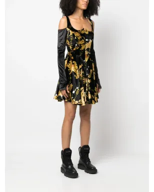 Versace Jeans Couture チェーンコートゥール長袖コルセットドレス - ブラック - サムネイル3