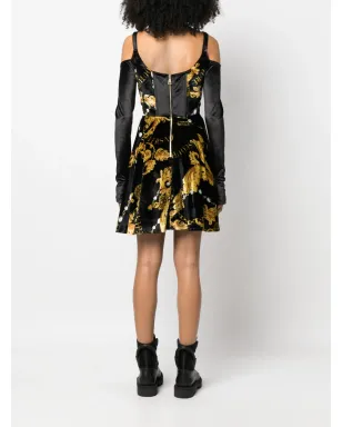 Versace Jeans Couture チェーンコートゥール長袖コルセットドレス - ブラック - サムネイル4