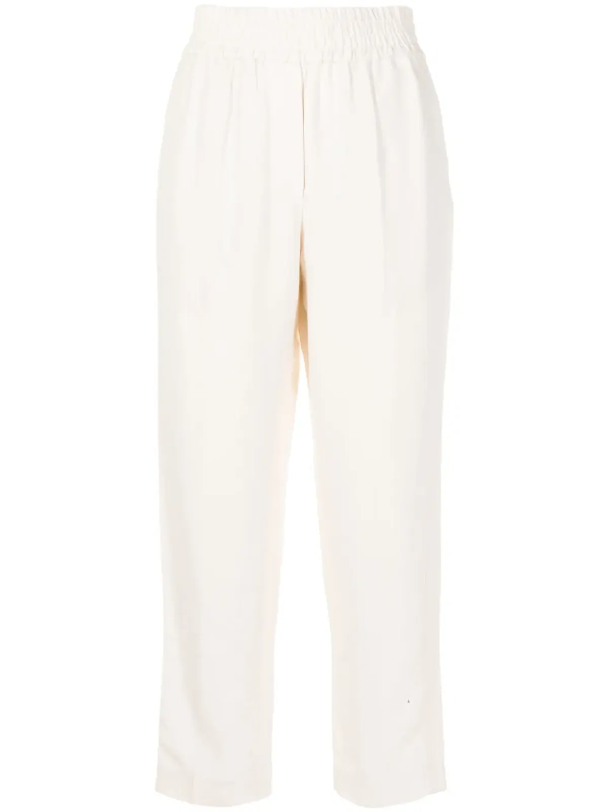 Brunello Cucinelli ハイウェストリネンパンツ - White - 画像1