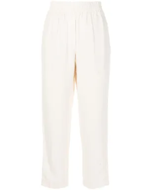 Brunello Cucinelli ハイウェストリネンパンツ - White - サムネイル1