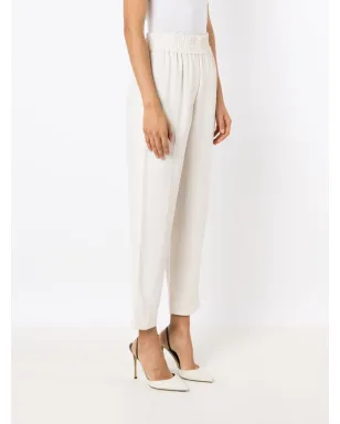 Brunello Cucinelli ハイウェストリネンパンツ - White - サムネイル3