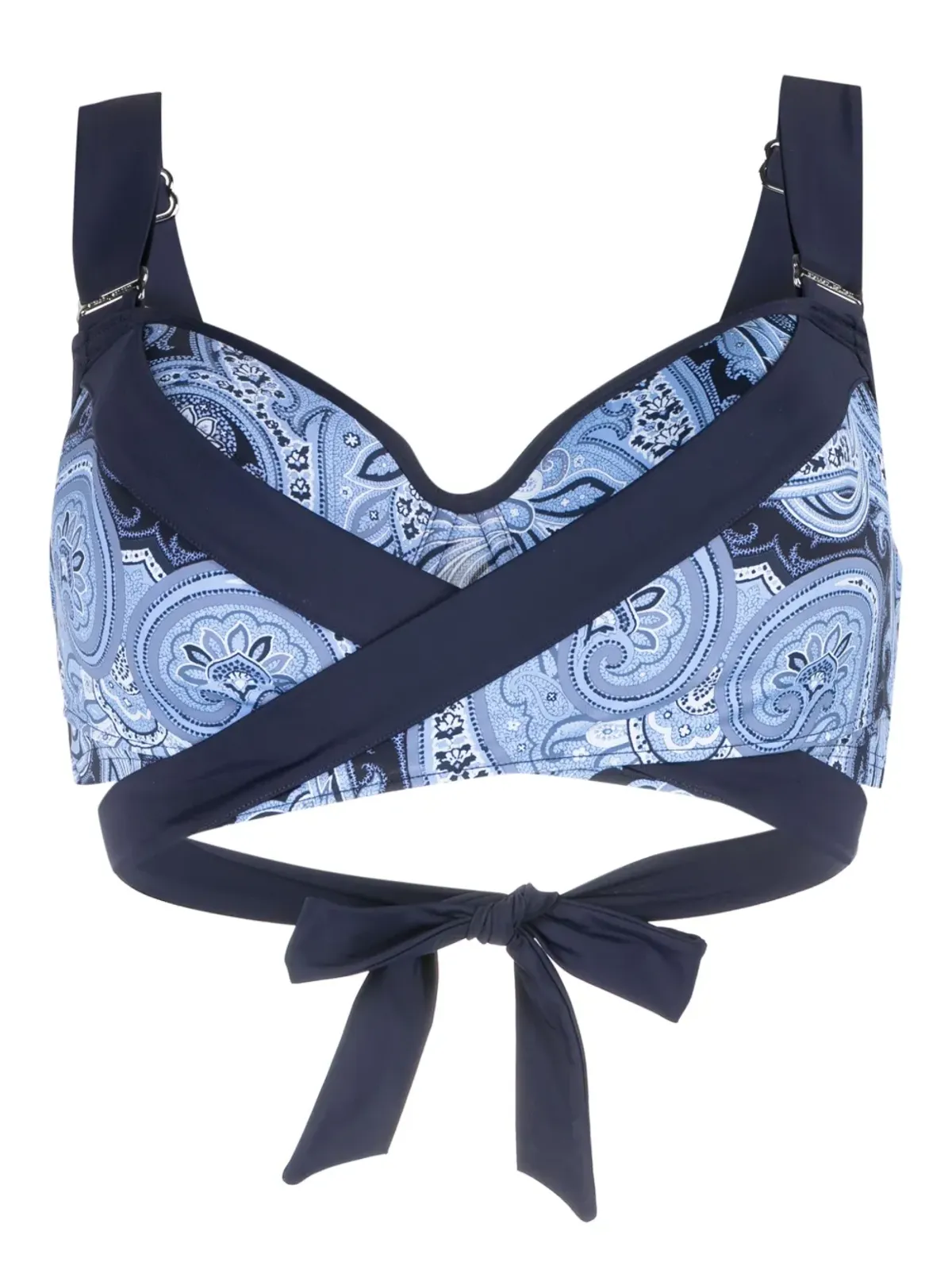 Marlies Dekkers Cache Coeur ペイズリープリント Push-Up ビキニトップ（ブルー） - 画像1