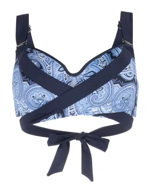 Marlies Dekkers Cache Coeur ペイズリープリント Push-Up ビキニトップ（ブルー） - サムネイル1