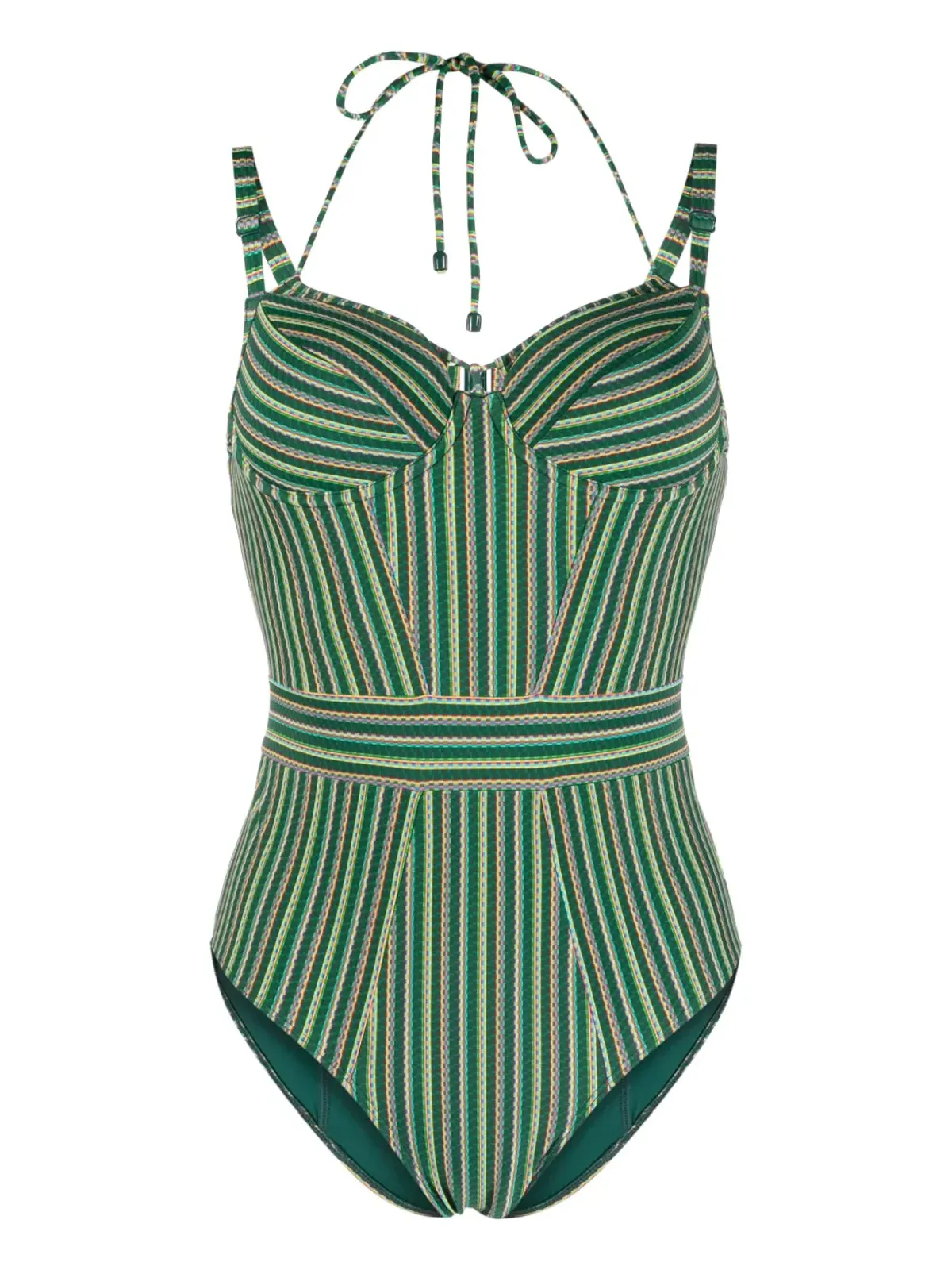 Marlies Dekkers ホリ ヴィンテージ ストライプ パッド入り ワンピース水着 - グリーン - 画像1