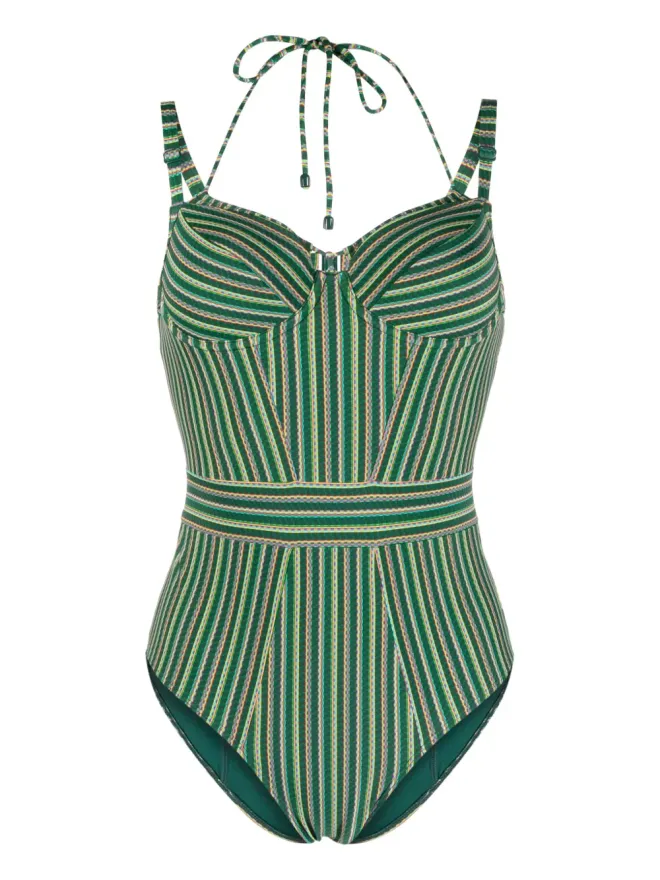 Marlies Dekkers Marlies Dekkers ホリ ヴィンテージ ストライプ パッド入り ワンピース水着 - グリーンの商品画像