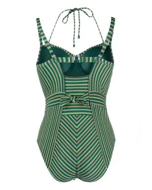 Marlies Dekkers ホリ ヴィンテージ ストライプ パッド入り ワンピース水着 - グリーン - サムネイル2