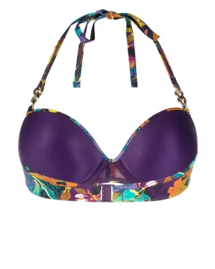 Marlies Dekkers アカプルコ花柄プリントビキニトップ - パープル - サムネイル2